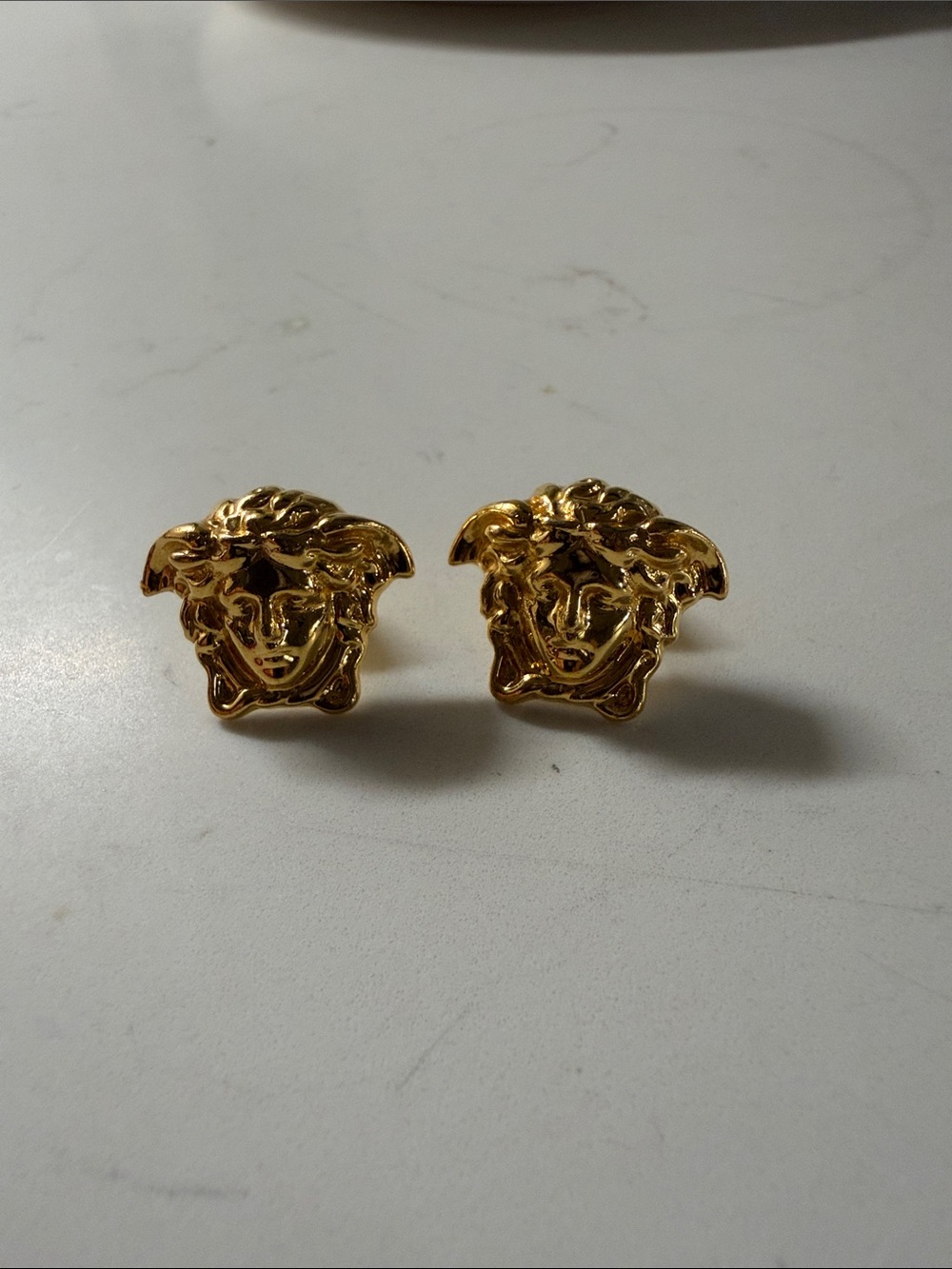 VERSACE Gold Medusa Head Stud Earrings AUTHENTIC